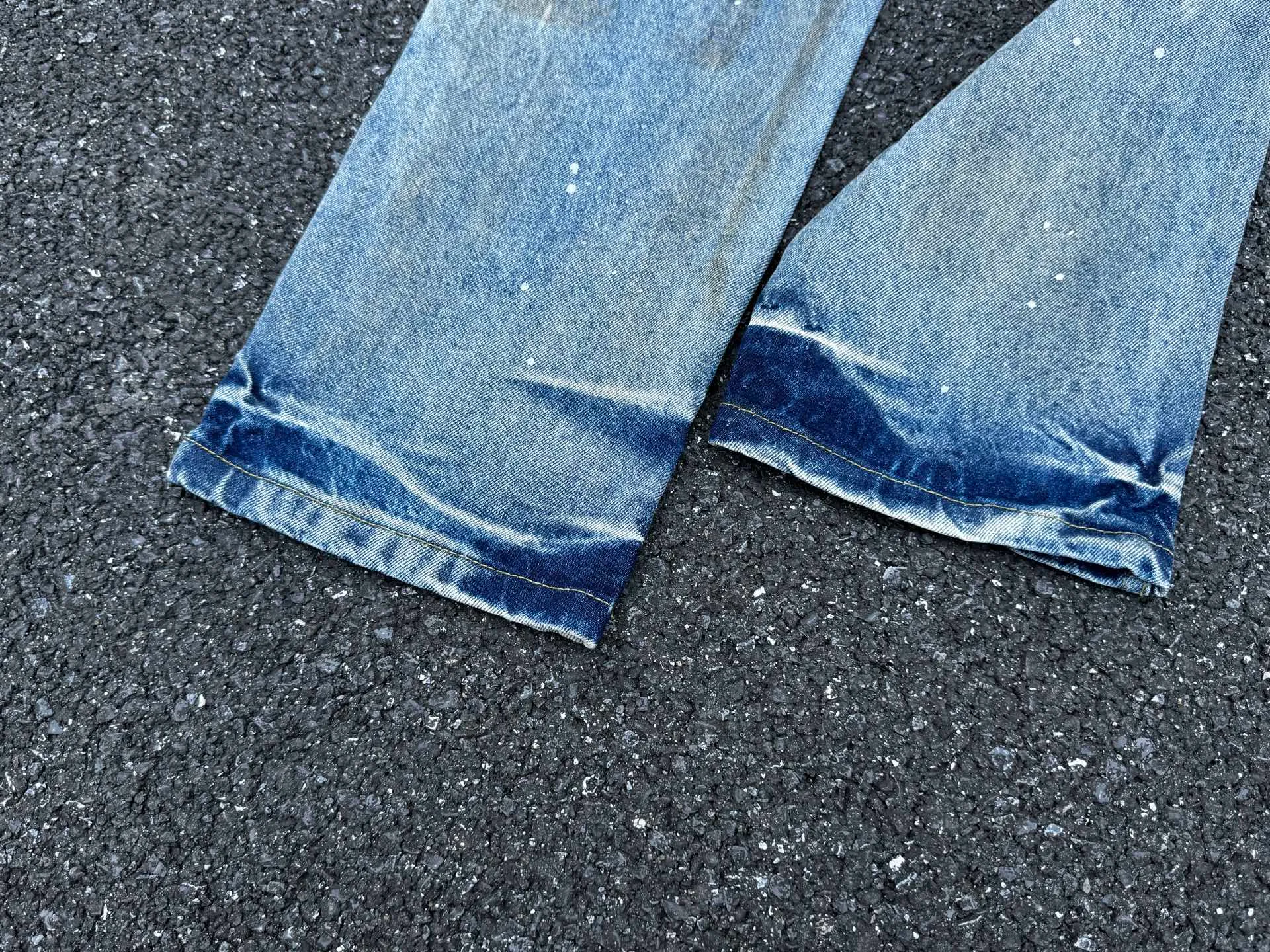 P260💰G97 GALLERY DEPT. Logging retro old stained ink denim bell bottoms washed jeans Size: 28 30 32 34 36